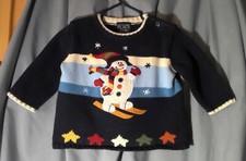 The Children's Place Navy Snowman Sweater, Boy's 6-9 months