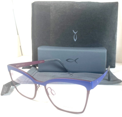 NEW BLACKFIN ROSE HALL BF960 COL.1403 TITANIUM BLUE BURGUNDY EYEGLASSES 53-17
