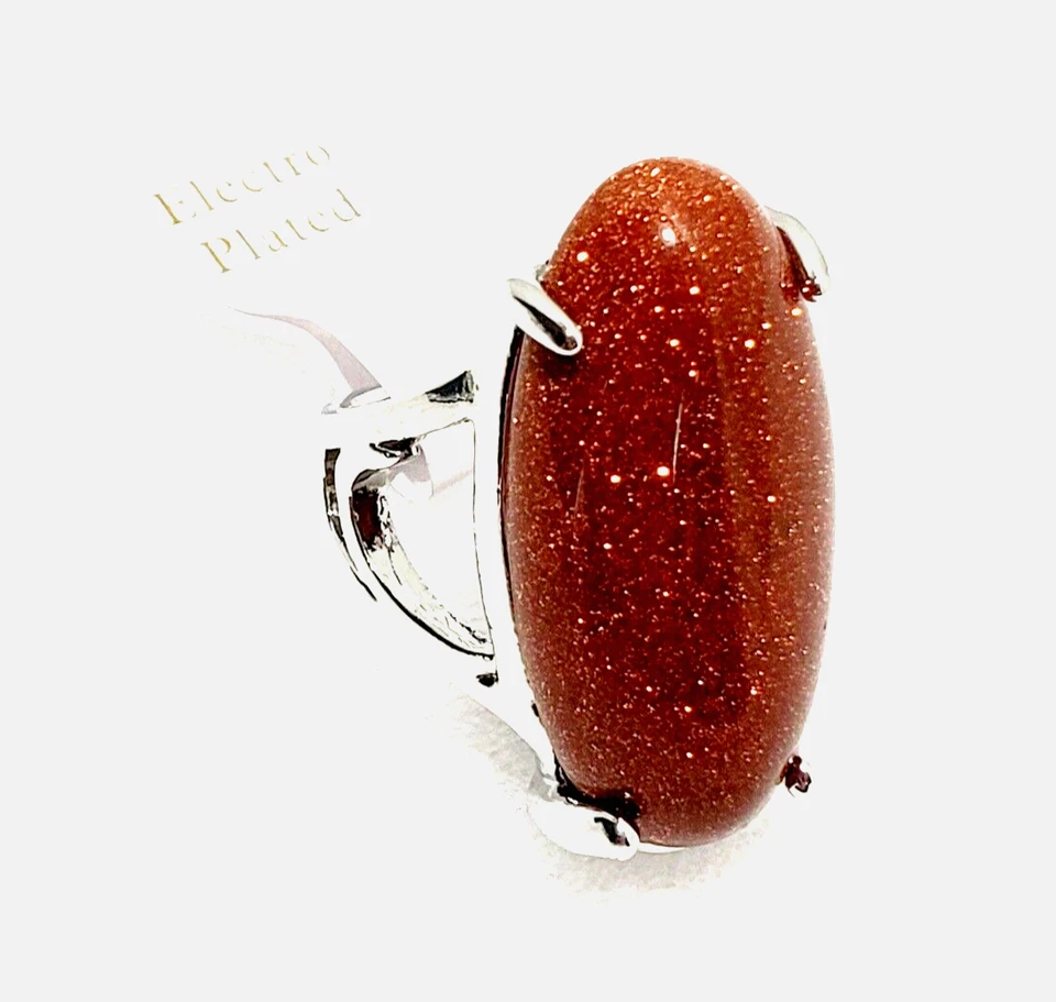 Anillo de moda semiprecioso Sun Sitara electrochapado para mujer talla US 6 oblongo Foto 2 de 4