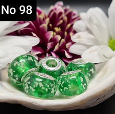 Charm European MURANO GLASS Beads Bracelet Lamp Work GLOW IN THE DARK Pendant UK