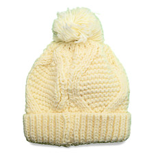 Hawkins Anne Womens Oversize Knit Winter Beanie Hat One Size - Ivory