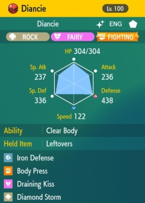 Pokemon Scarlet and Violet 6iv Shiny Max EV Diancie