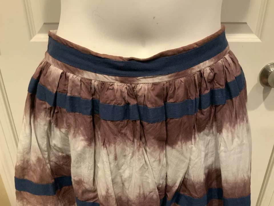 Falda Edme & Esyllte Marrón, Gris y Azul Rayas Ombre Línea A, Talla 4 (US) Foto 2 de 4