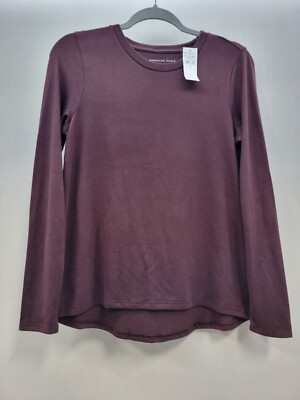 American Eagle Soft Sexy Plus Shirt Womens Sz S New Burgundy 3961 Tee Ls
