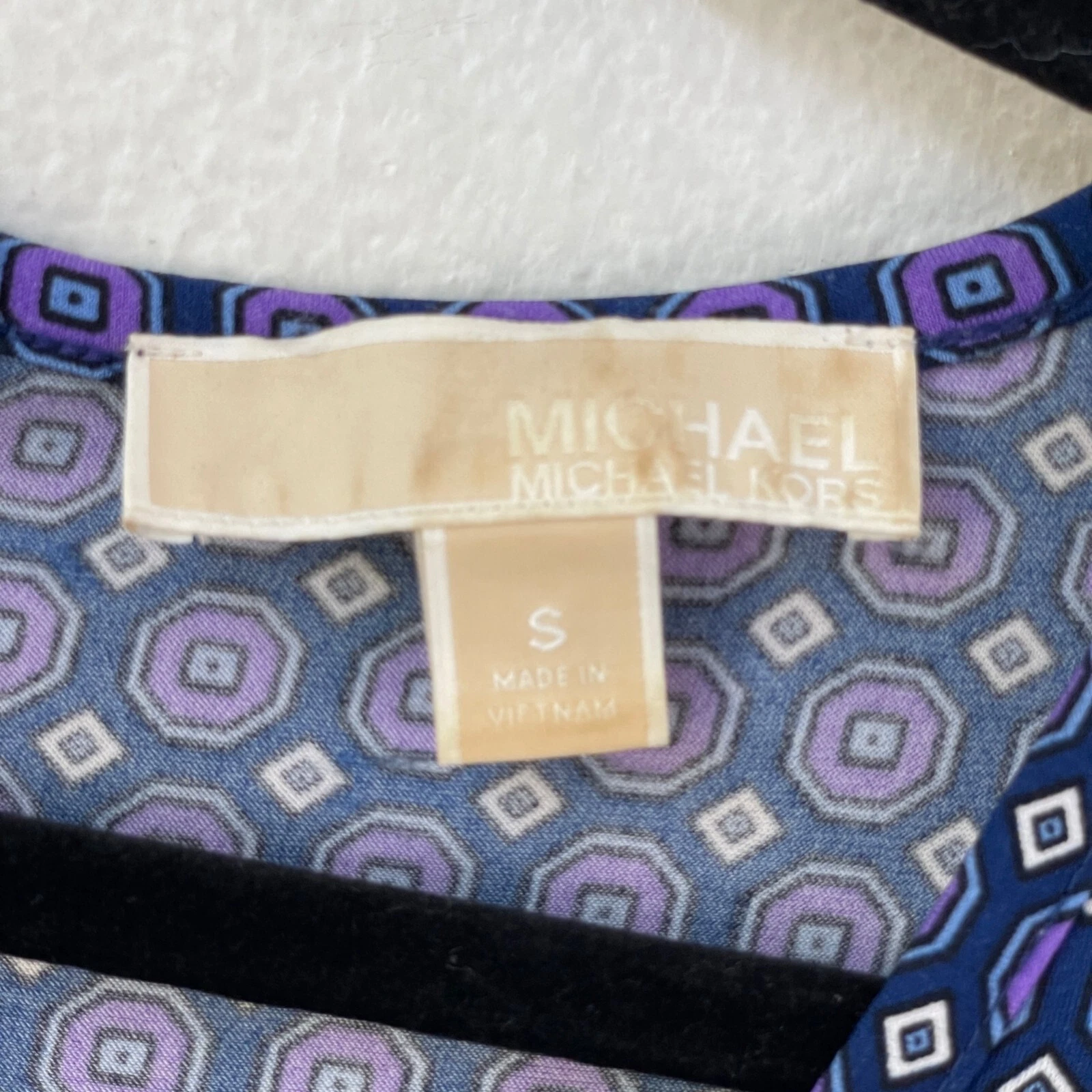 Abito donna Michael Michael Kors piccolo manica lunga stampa geometrica elasticizzato