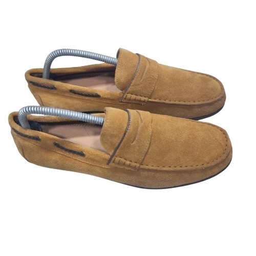 Massimo Dutti Men's Brown Suede Penny Loafers Slip on Shoes Size 40 EU - Picture 3 of 11
