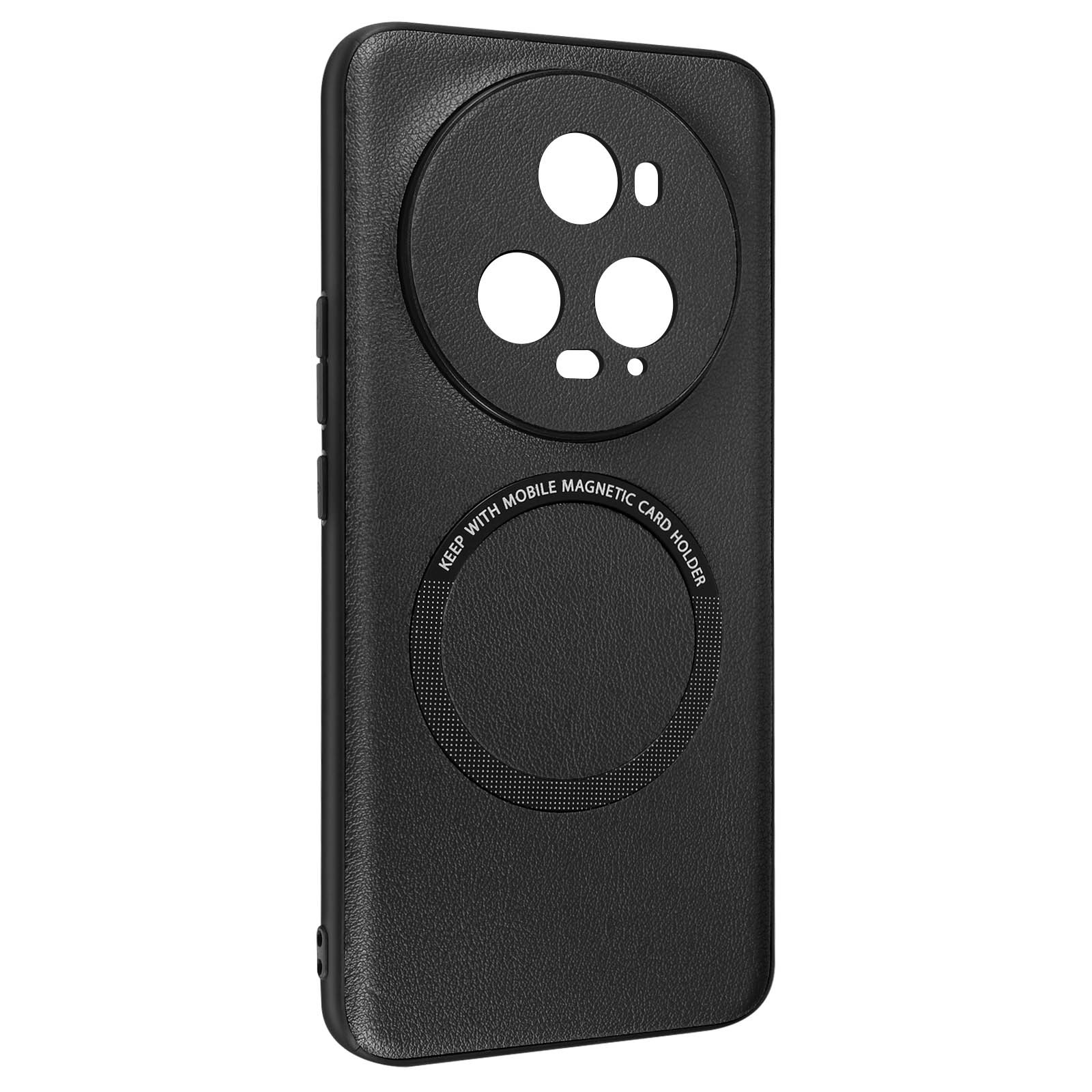 Coque de protection Honor Magic 5 Pro noire semi-rigide avec anneau magnétique