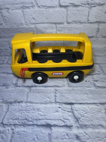 Vtg Little Tikes Yellow School Bus Push Toy Kids Play Toys YELLOW (Bus Only)