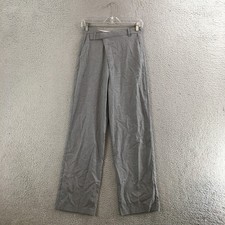 Zara Trouser Dress Pants Womens Small Straight Leg High Rise Flat Front Gray