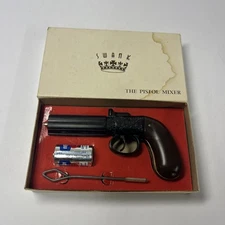 Vintage Swank Novelty Pistol Bar Mixer w Original Box Great Cosmetic Shape