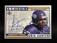 CRIS CARTER 1999 UPPER DECK RETRO INKREDIBLE AUTO AUTOGRAPH - MINNESOTA VIKINGS