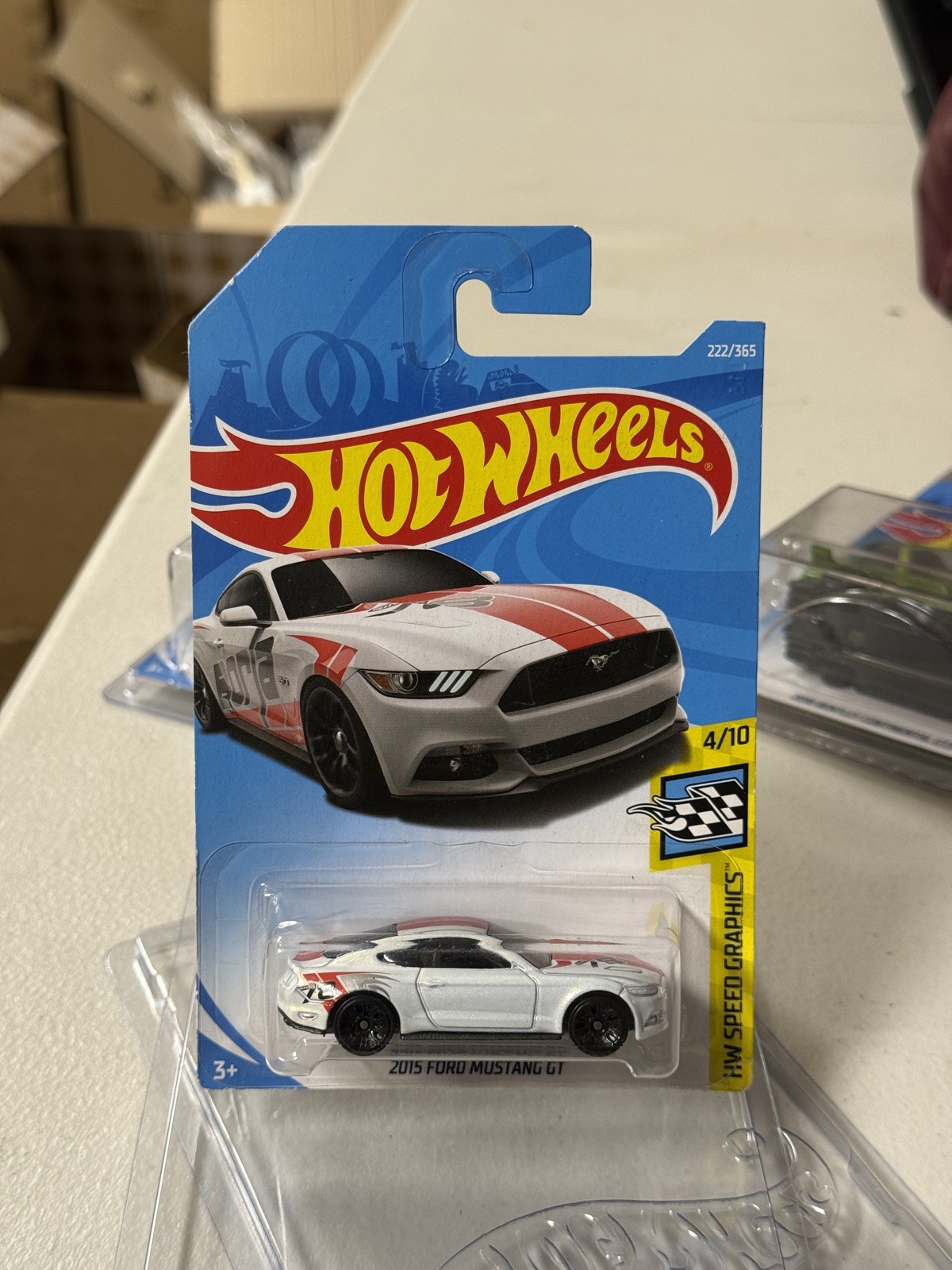 ERROR Hot Wheels 2015 Ford Mustang GT White HW Speed Graphics 4/10 “NO DECALS”