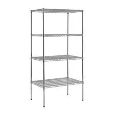 Chrome 4-Tier Adjustable Heavy Duty Steel Garage Storage Shelving Unit (36 In. W