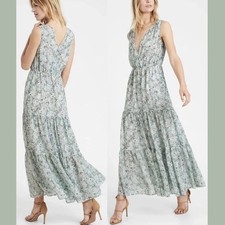 Banana Republic Floral Surplice V-Neck Tiered Maxi Dress Size XS