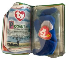 Peanut The Royal Blue Elephant Beanie Baby Ty 2000 McDonald's Vintage flaw