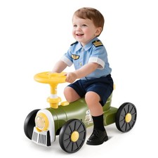 Ride on Push Car with Storage Compartment  Train Whistle Sound Button