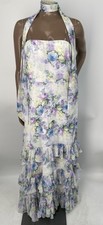 BHLDN Womens Maxi Dress Ivory/Multi Size 10 Molly Strapless Chiffon Scarf