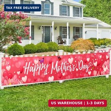 Large Happy Mother's Day Banner Decorations Mothers Day Yard Sign Holiday Hangin