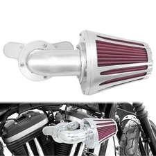 Cone Chrome Air Filter Red Intake For Harley 04-2022 Sportster XL883 1200 48 72