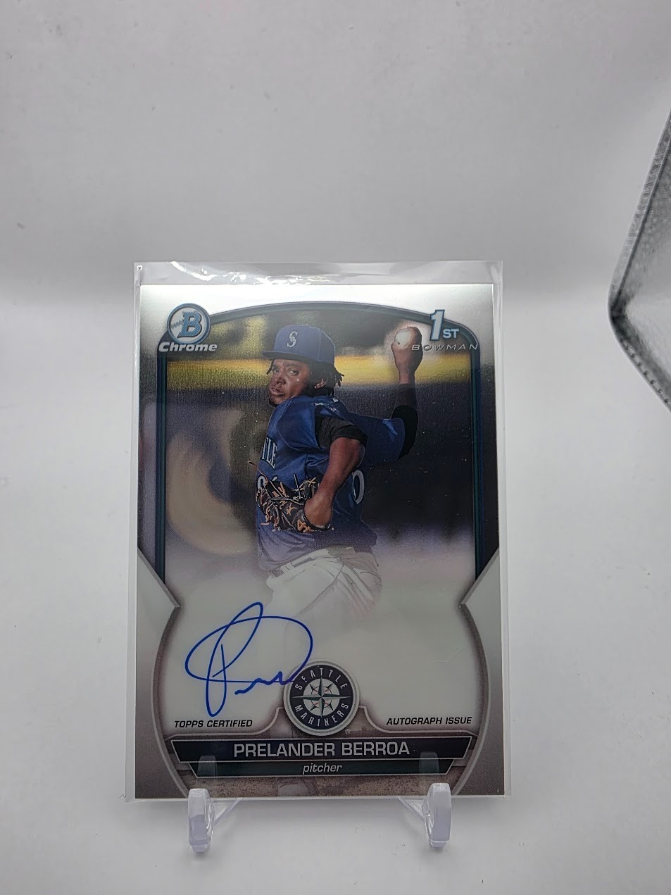 2023 Bowman Prelander Berroa Chrome Auto 1st Prospect #CPA-PB Mariners