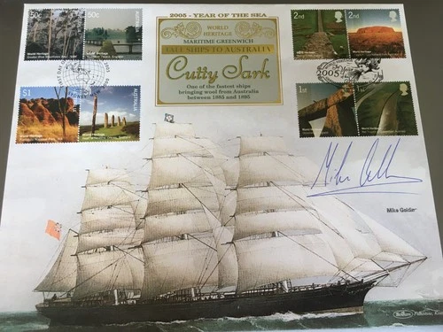GB STAMPS RARE FIRST DAY COVER 2005 CUTTY SARK SIGNED MIKE GOLDING