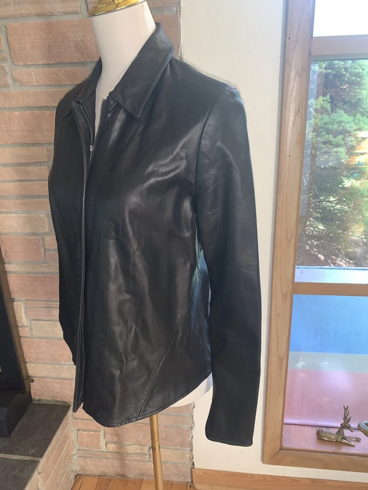 Banana Republic Mujer Cuero Suave Negro Talla Mediana Foto 2 de 4