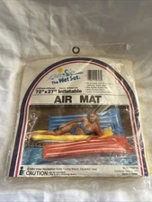 Vintage 1984 The Wet Set Air Mat Pool Inflatable  72" New Sealed #59703 Yellow