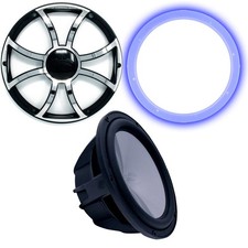 Wet Sounds Revo 12" Sub Grill RGB Ring-Black Sub Black Grill Steel Inserts-2Ohm