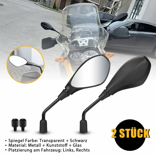 Neu 2X Universal 360° Drehen RüCkspiegel Spiegel FüR Motorrad Roller Scooter-image