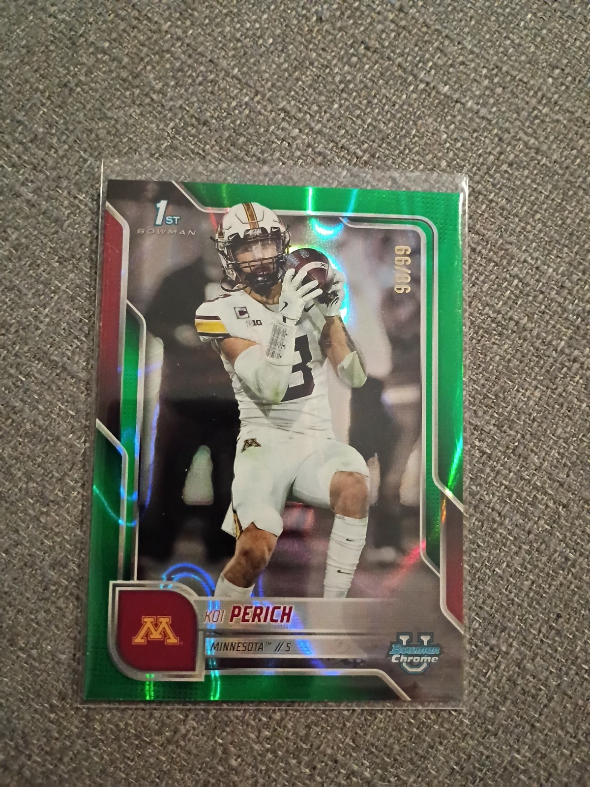 Koi Perich 2025 Bowman Chrome U University Green Lava Refractor 1st RC Card /99