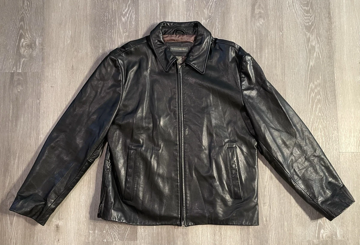 banana republic leather bomber jacket products for sale | eBay