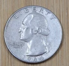 1964 P 25C Washington 90% Silver Quarter AU