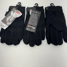 Majestic Armor Skin Hawk Gloves XL Synthetic Leather Work Gloves Black 3 Pack