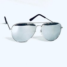 RIO Aviator sunglasses, uv400 protection, classic style, silver w/mirrored lense