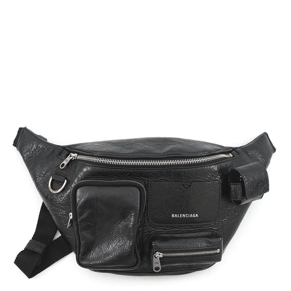 Balenciaga — BALENCIAGA SUPERBUSY Belt Bag Leather Black 703143