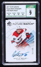 2017 SP Authentic Future Watch Martin Necas (2018-19 Update) CSG 9 Mint Auto ku3