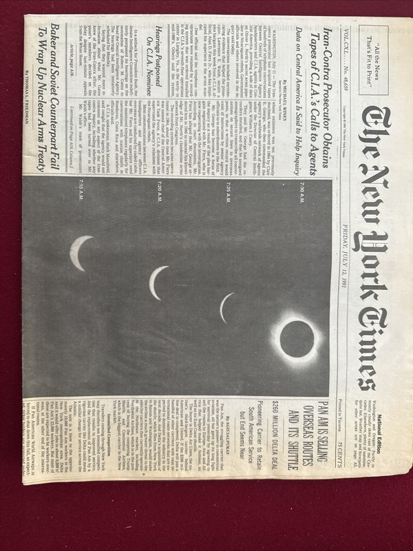 The New York Times 1991 July 12 Moon Iran CIA Senate Pan Am Selling M8