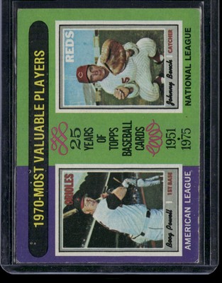 1970 MVPs (Boog Powell / Johnny Bench) 1975 Topps #208