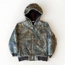 Vintage Carhartt Jacket Youth Medium Green Camouflage Full Zip Lined Outerwear