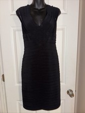Xscape by Joanna Chen Black Bandage Bodycon Strappy Formal Midi Dress Size 10