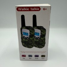 T-388 Walkie Talkie Kids 22 Channel 2 Way Radio Green Camo Set 2 Pack 6 New
