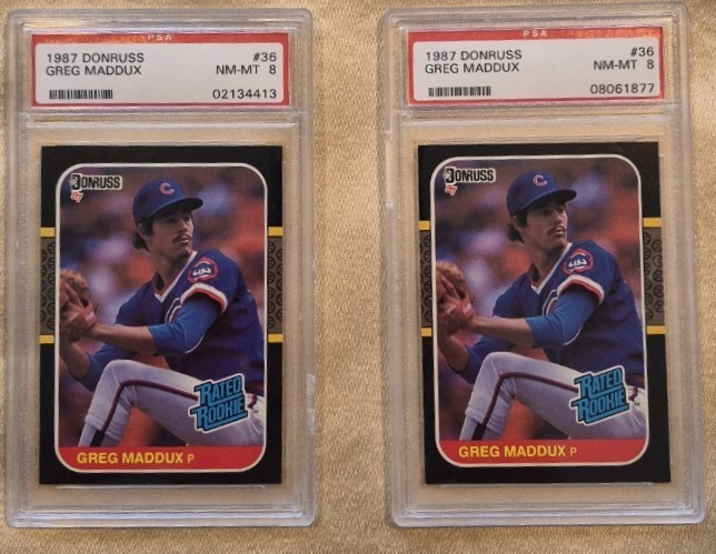 QTY 1   1987 Donruss Rated Rookie Greg Maddux #36 (RC) Graded PSA 8 Atl Braves