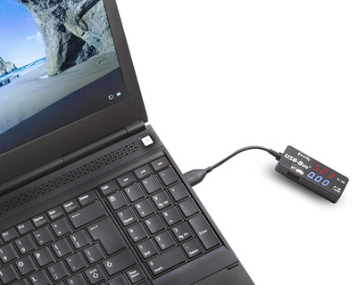 Usb-Bug Dual-Output Inline USB-A Tester with Data Masking Port