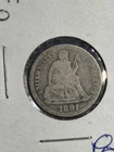 1891 O Seated Liberty Dime 10c Coin 90 Percent Silver