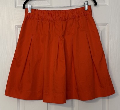 Boden Pleated Short Skirt Size Orange Elastic Waist Pockets Casual Fun  Preppy
