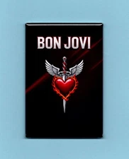BON JOVI LOGO *2X3 FRIDGE MAGNET* ROCK N ROLL BAND GROUP GLAM METAL ARENA POP