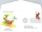 S08-4380, STATE BIRD & FLOWER OF INDIANA, CARDINAL AND PEONY, FDC