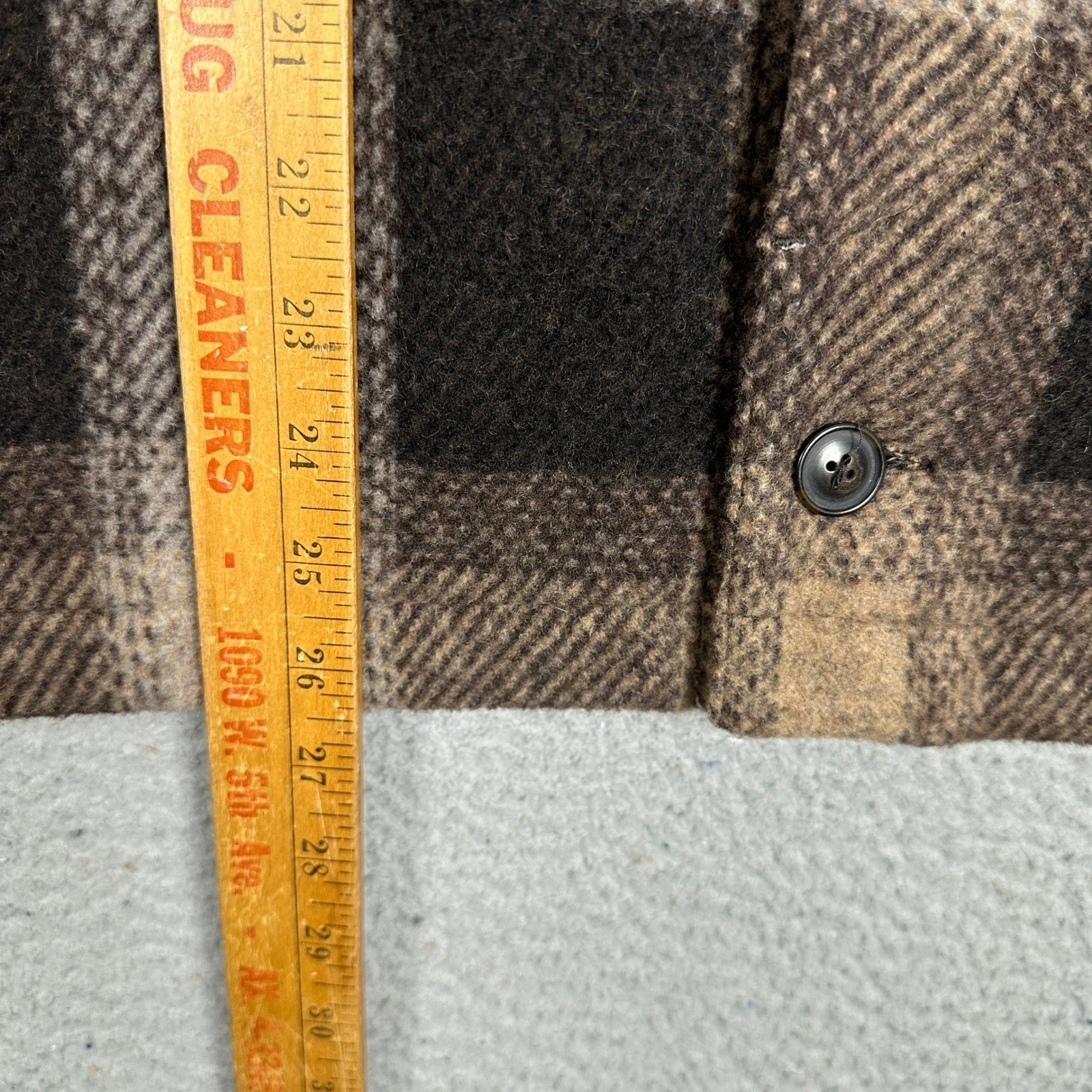 Banana Republic Jacket Mens Medium Brown Plaid Wool Blend Full Zip Pockets EUC - product detail image 8