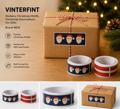 IKEA VINTERFINT Aufkleber, Weihnachtsmotive, Weihnachtsdeko, für Geschenke