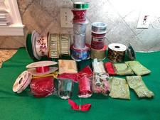 Huge Lot of Christmas Holiday Ribbon   Wired, Satin, Craft, Curling   30 Rolls
